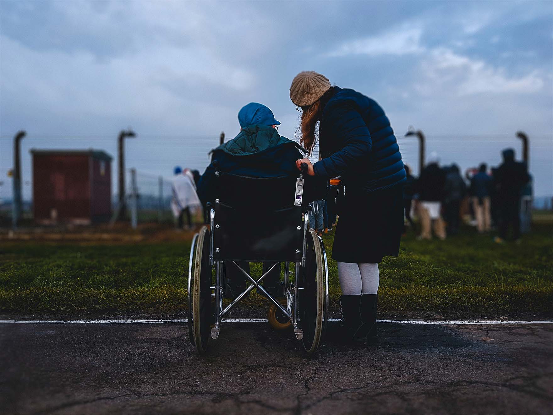 A resident in a wheelchair 